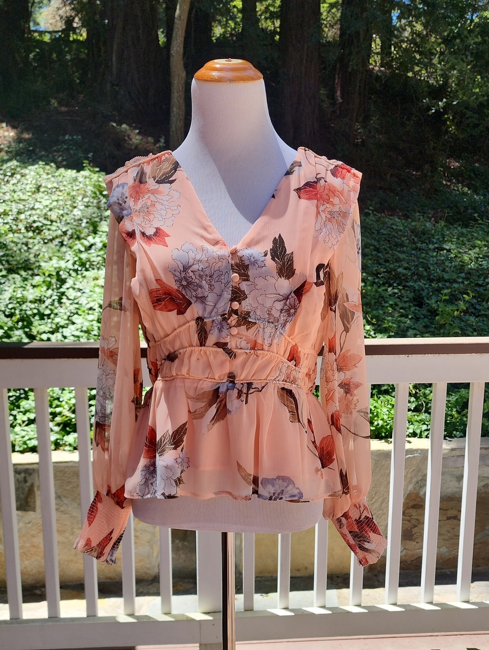 Peach Floral Blouse